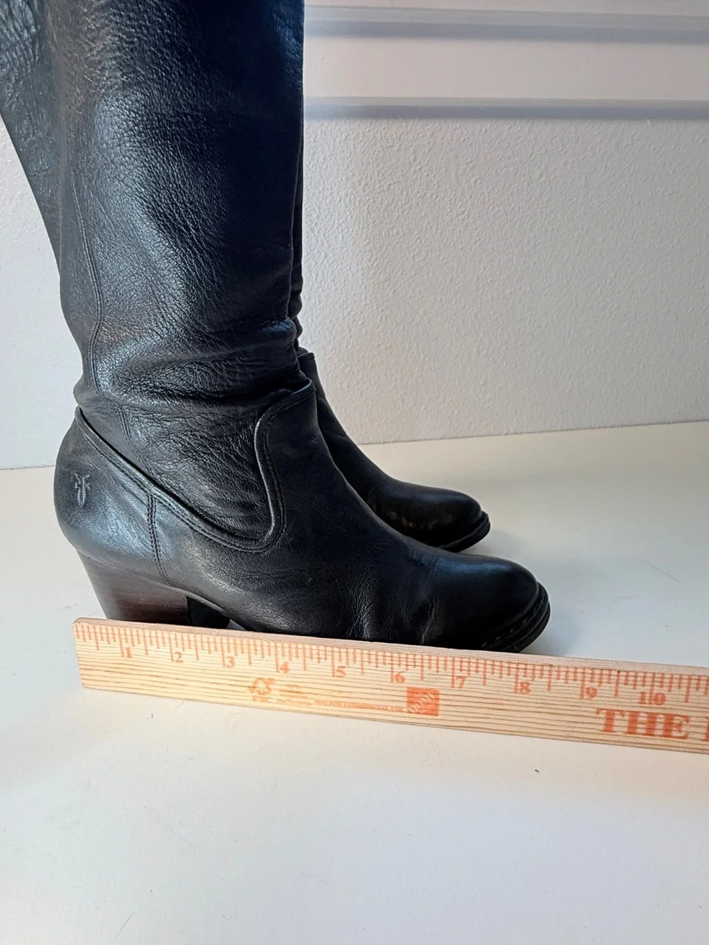 Frye Rory Scrunch Tall Black Leather Boots Womens 7 M Buttery soft Leather